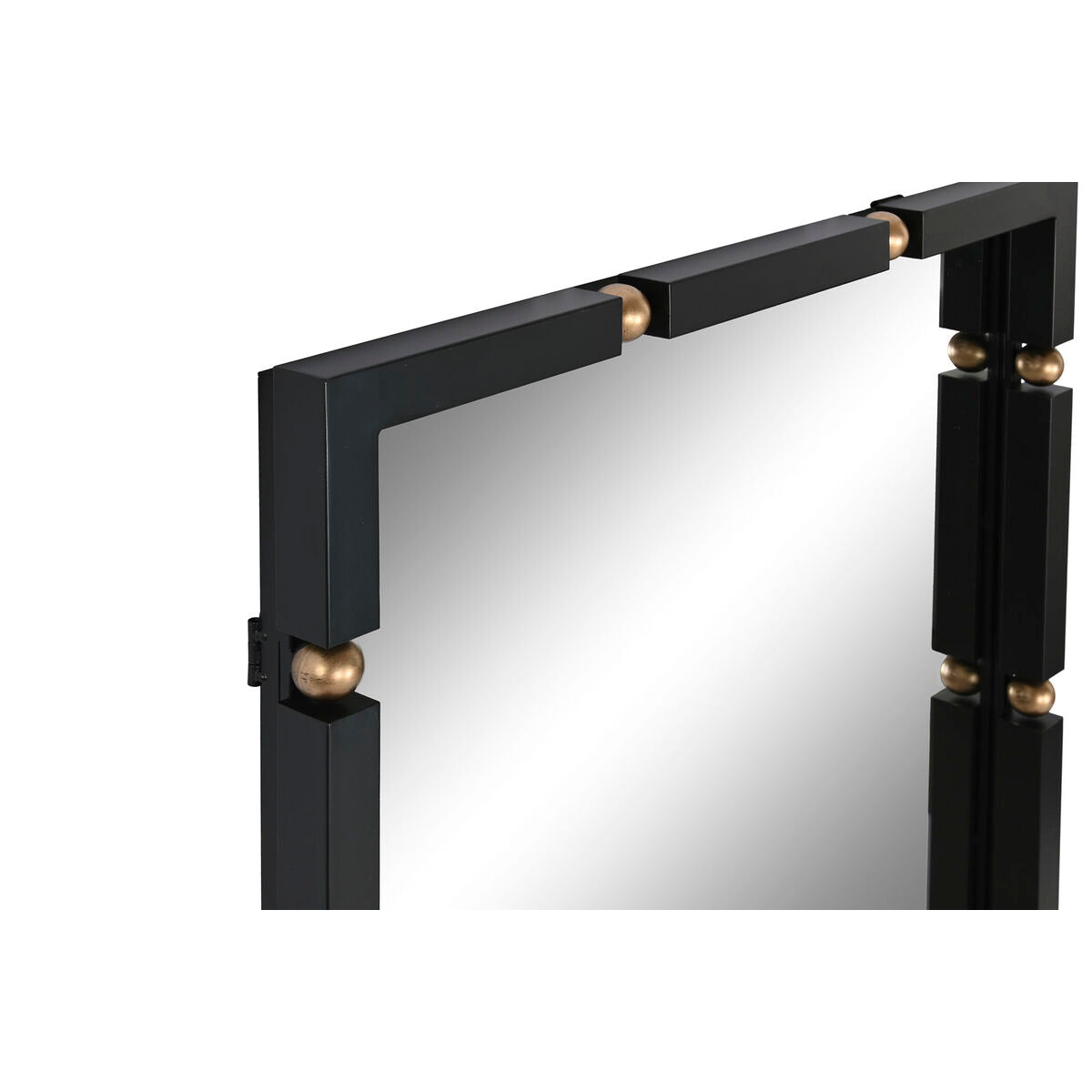 Home ESPRIT Wall Mirror Black Gold Glass Iron 64.5 x 5 x 96.5 cm