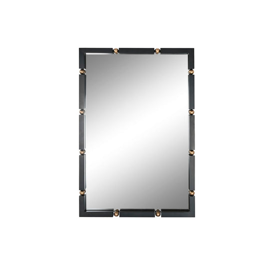 Espejo de pared Home ESPRIT Negro Dorado Cristal Hierro 64,5 x 5 x 96,5 cm