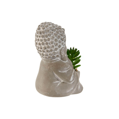 Planta Decorativa Home ESPRIT Polietileno Cemento Buda Oriental 8,5 x 7 x 11 cm (3 Unidades)