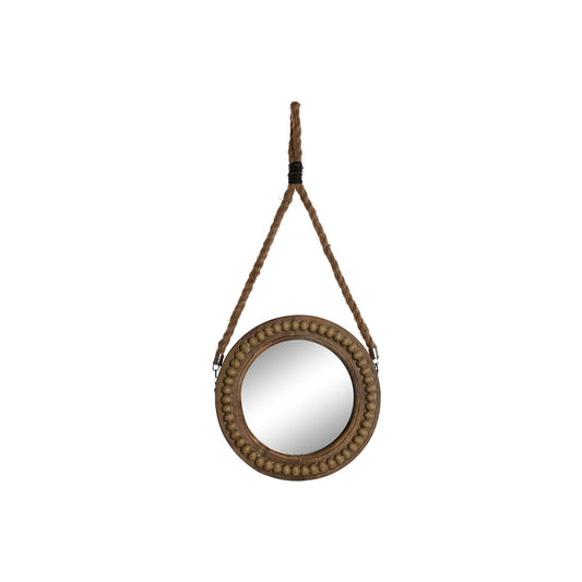 Home ESPRIT Wall Mirror Brown Wood Rope Colonial Balls 28 x 4 x 61 cm