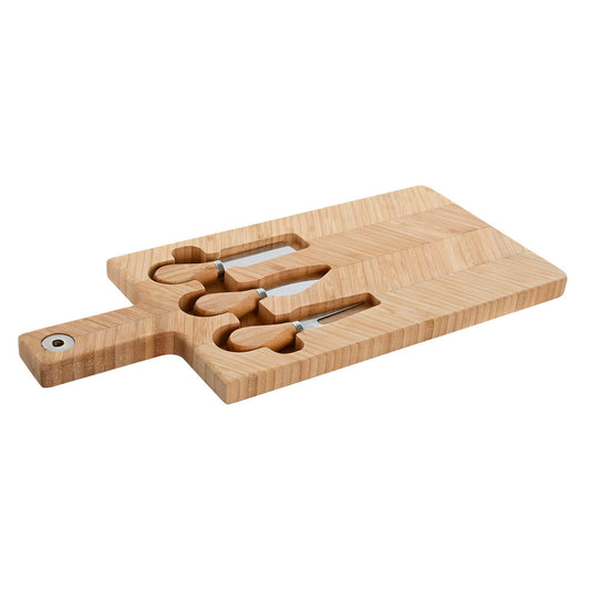 Home ESPRIT Natural Bamboo Stainless Steel Cutting Board 41 x 18.3 x 2 cm (4 Pieces)