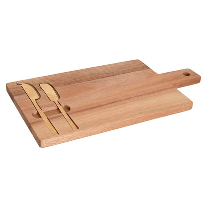 Tabla de cortar Home ESPRIT Acero Inoxidable Acacia 38 x 20 x 1,5 cm (3 Piezas)