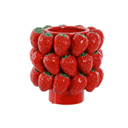 Home ESPRIT Red Tropical Strawberries Centerpiece 20 x 20 x 21 cm