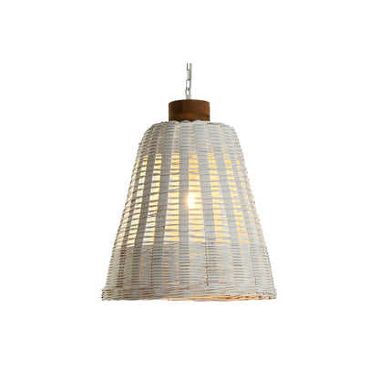 Home ESPRIT Ceiling Lamp White Bamboo Mango Wood 50 W 48 x 48 x 57 cm