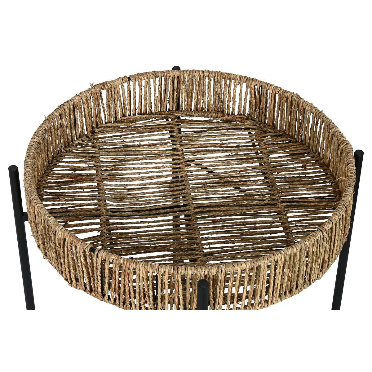 Juego de 2 mesas Home ESPRIT Negro Natural Metal 49 x 49 x 44 cm