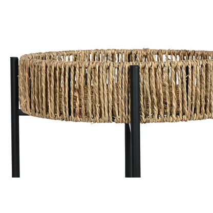 Juego de 2 mesas Home ESPRIT Negro Natural Metal 49 x 49 x 44 cm