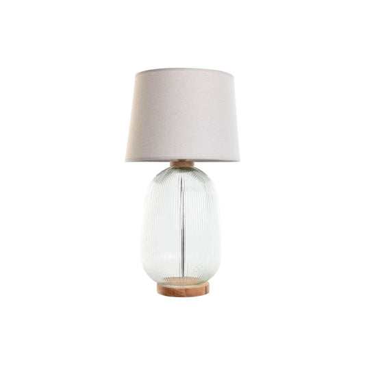 Home ESPRIT Table Lamp Beige Wood Glass 50 W 220 V 32 x 32 x 61 cm