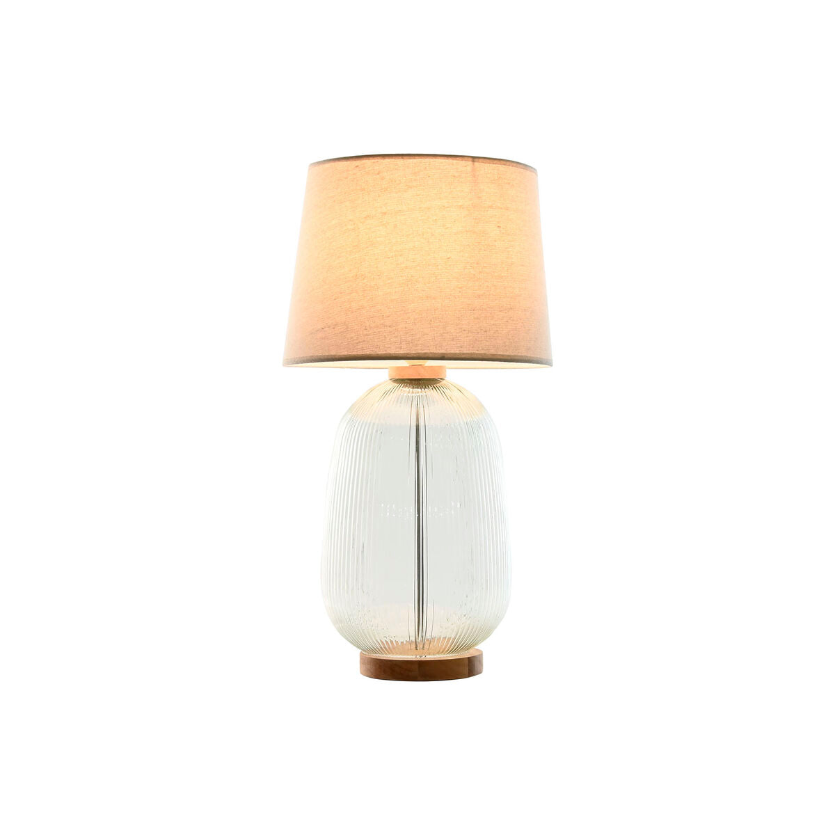 Home ESPRIT Table Lamp Beige Wood Glass 50 W 220 V 32 x 32 x 61 cm