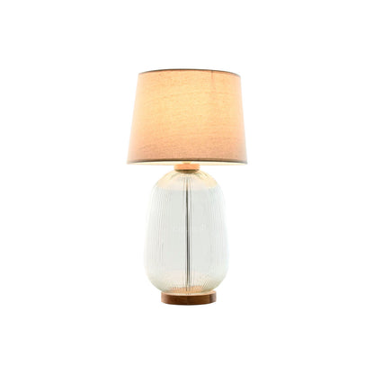 Home ESPRIT Table Lamp Beige Wood Glass 50 W 220 V 32 x 32 x 61 cm