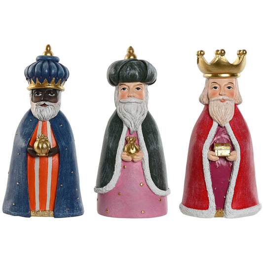 Adorno Navideño Home ESPRIT Multicolor Reyes Magos 9,5 x 7,5 x 20 cm (3 Piezas)