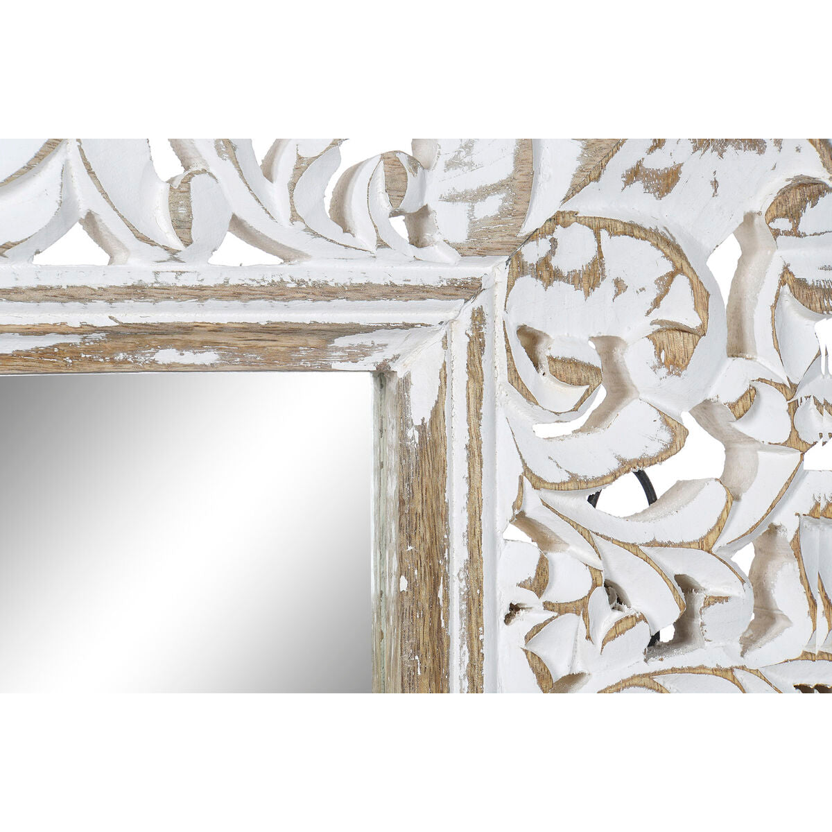 Home ESPRIT Wall Mirror White Glass MDF Wood Indian Decapé 66 x 3 x 164 cm