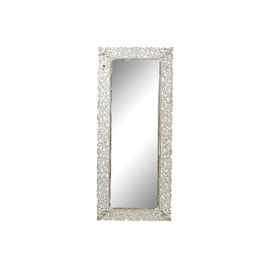 Home ESPRIT Wall Mirror White Glass MDF Wood Indian Decapé 66 x 3 x 164 cm