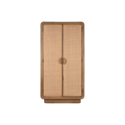 Armario Home ESPRIT Natural Madera Ratán 100 x 55 x 190 cm