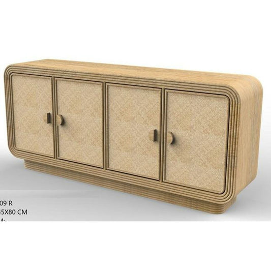 Aparador Home ESPRIT Madera Ratán 180 x 45 x 80 cm