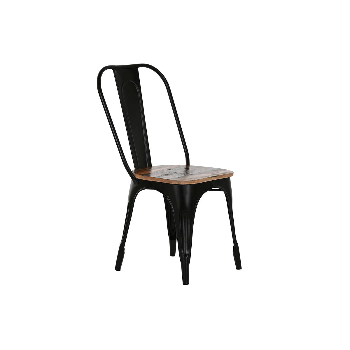 Silla de Comedor Home ESPRIT Negro Marrón oscuro Madera Metal 48 x 55 x 92 cm