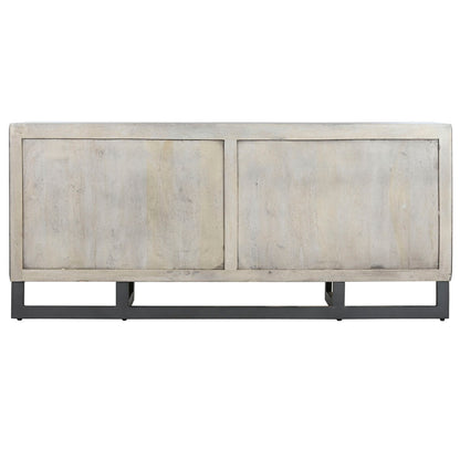 Aparador Home ESPRIT Blanco Metal Madera de mango 180 X 38,7 X 80 cm