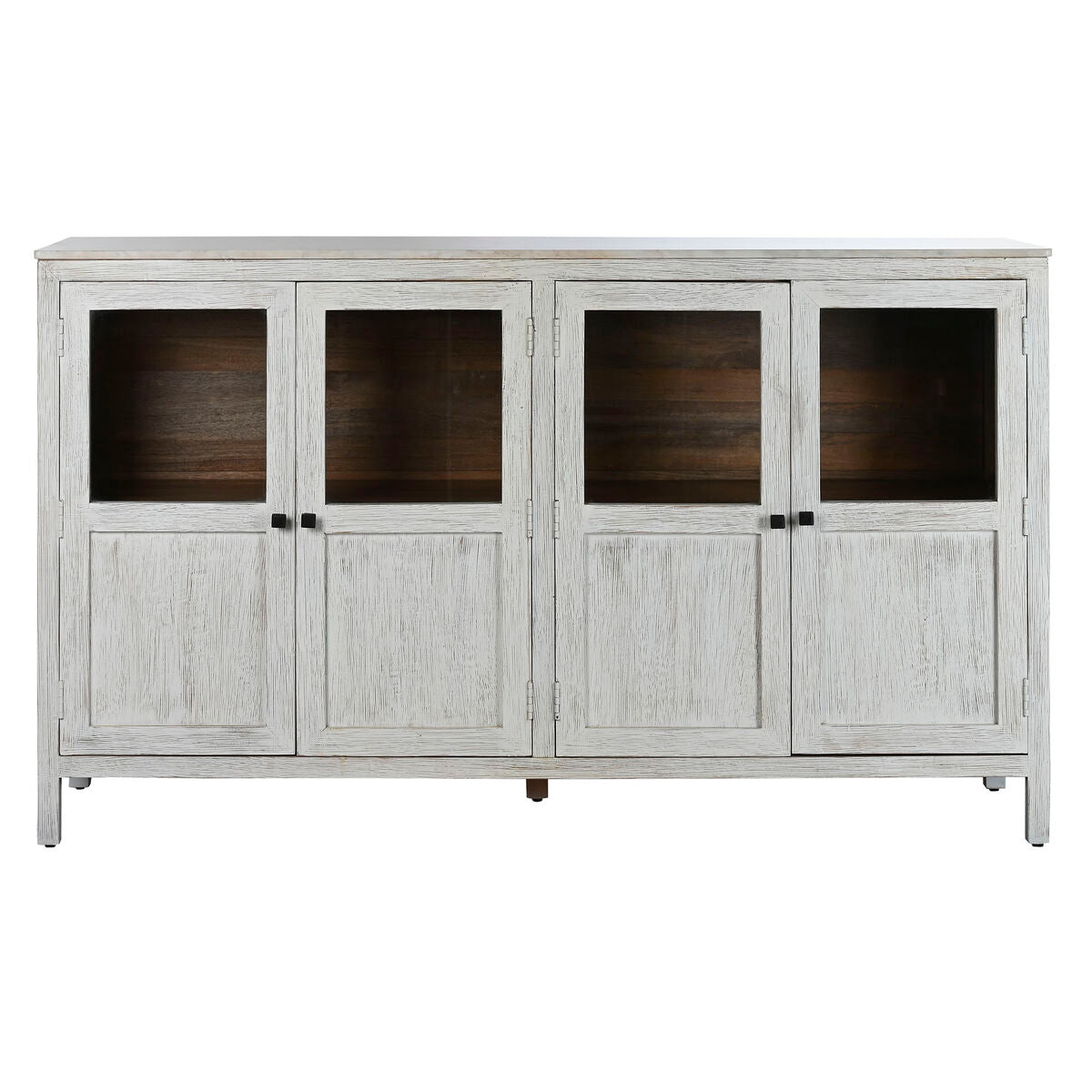 Aparador Home ESPRIT Blanco Cristal Madera de mango 175 x 45,2 x 105 cm