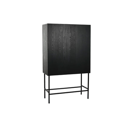 Armario Home ESPRIT Blanco Negro Metal Abeto 100 x 40 x 170 cm