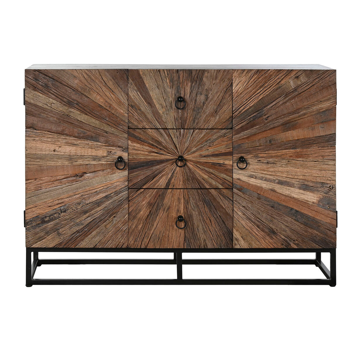 Aparador Home ESPRIT Negro Natural Madera Reciclada 120 x 40 x 85 cm