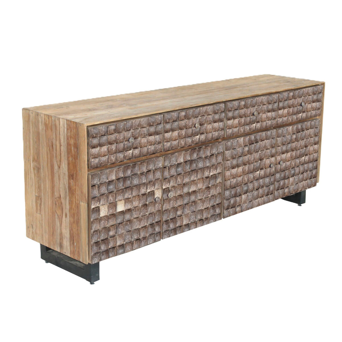 Aparador Home ESPRIT madera de teca Fibra de coco 200 X 45 X 80 cm