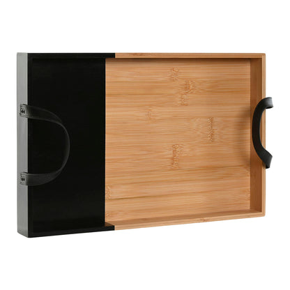 Bandeja de Aperitivos Home ESPRIT Negro Natural Moderno 42 x 27 x 4,5 cm