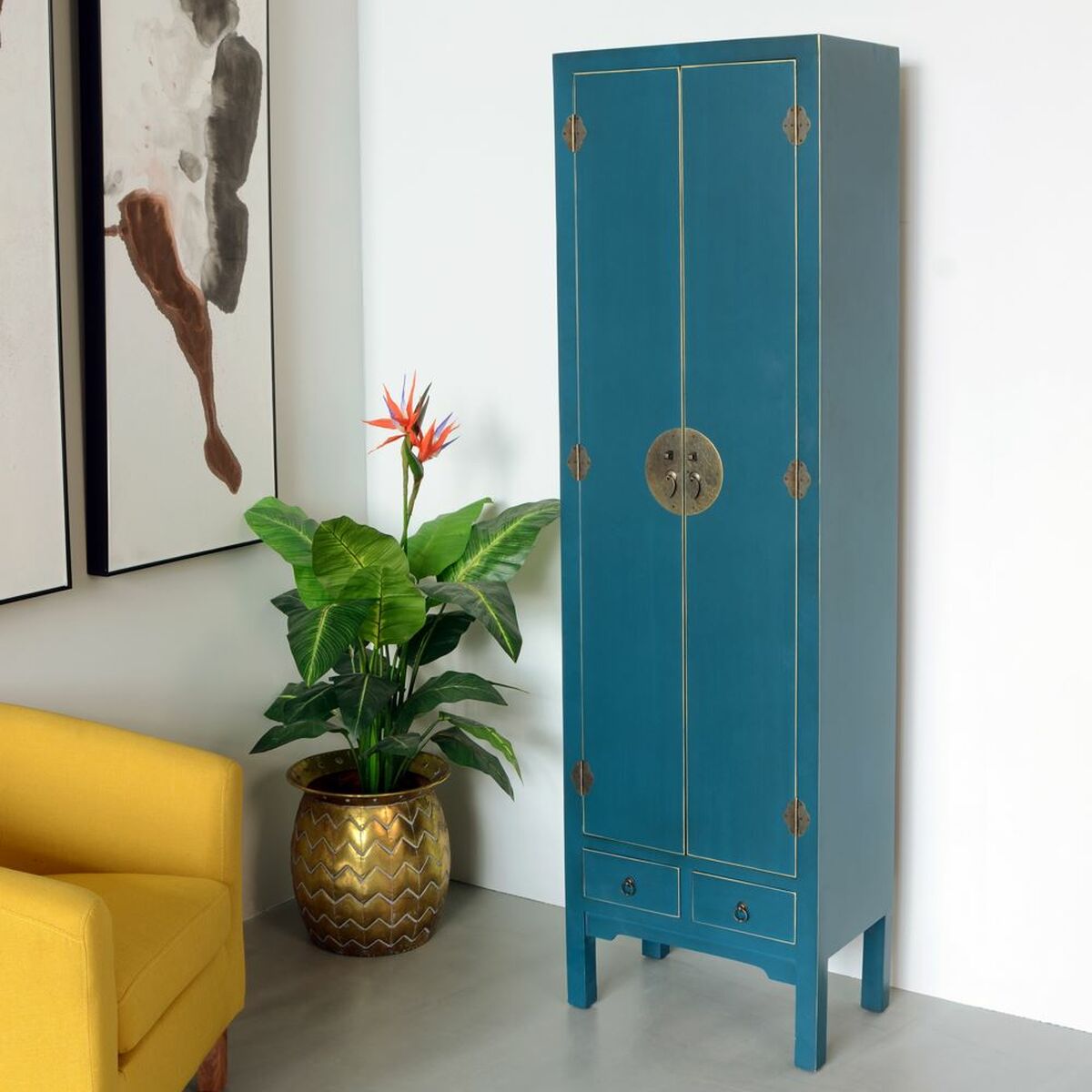 ORIENTE Wardrobe Blue Iron DMF 55 x 33 x 185 cm