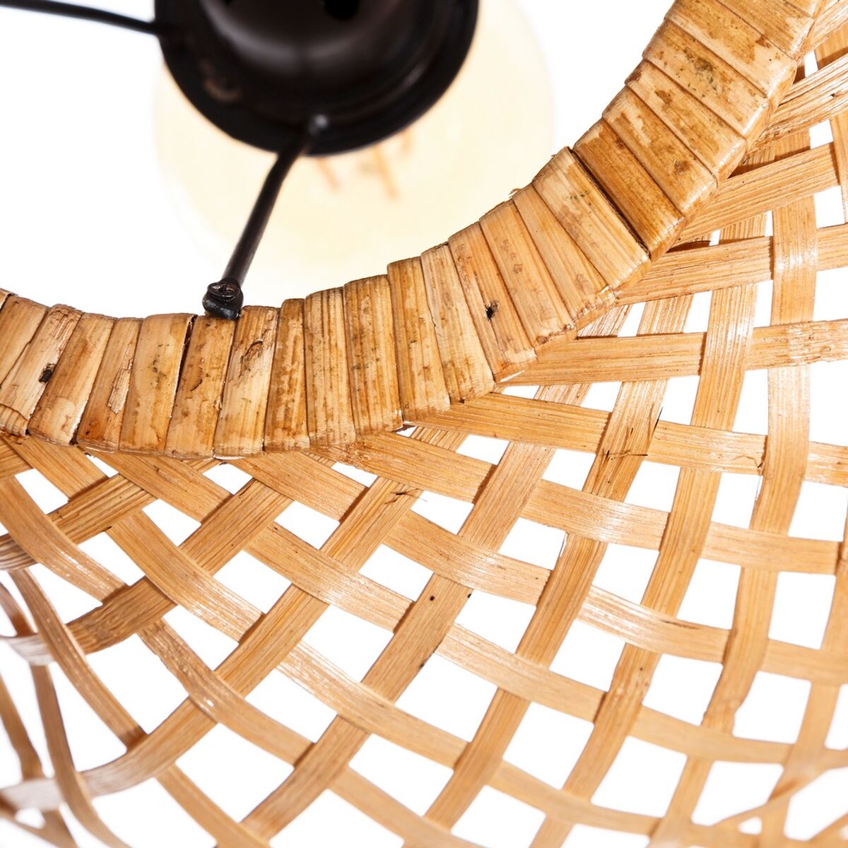 Natural Bamboo Ceiling Lamp 42 x 42 x 42 cm (2 Units)