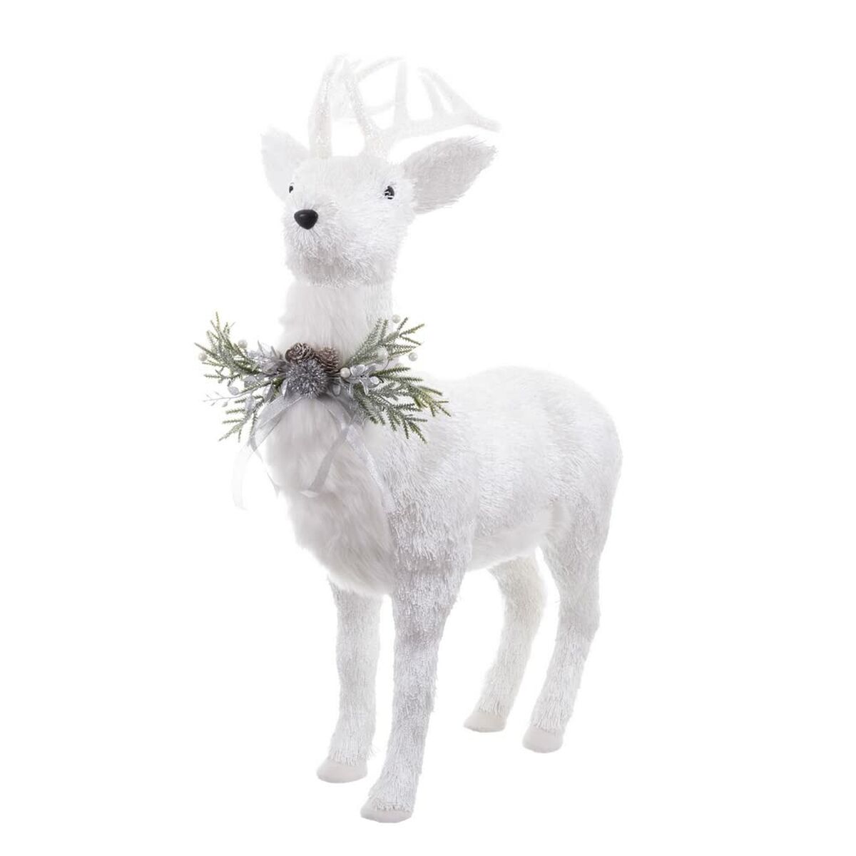 White Polyfoam Deer Christmas Decoration 73 x 33 x 108 cm