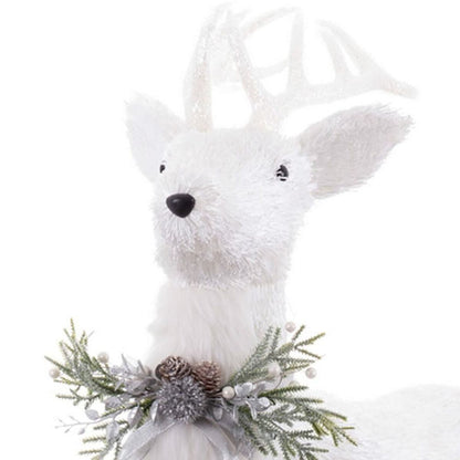 White Polyfoam Deer Christmas Decoration 73 x 33 x 108 cm