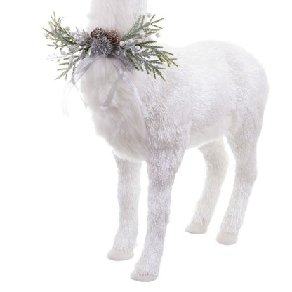 White Polyfoam Deer Christmas Decoration 73 x 33 x 108 cm