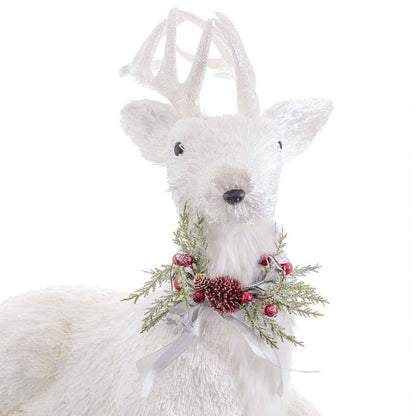 White Polyfoam Deer Christmas Decoration 60 x 37 x 63 cm