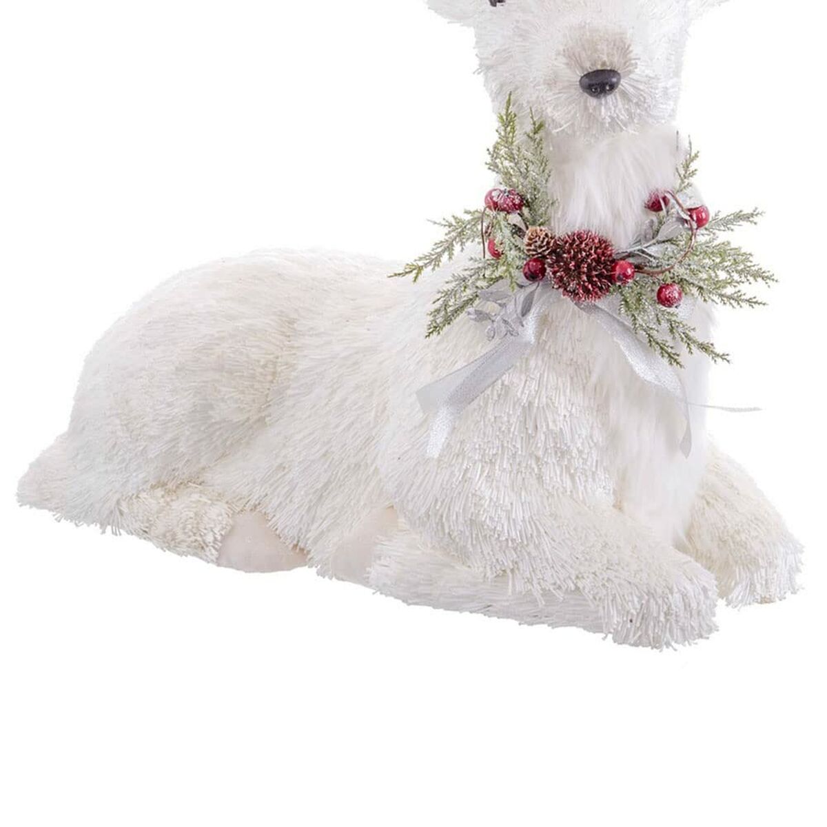 White Polyfoam Deer Christmas Decoration 60 x 37 x 63 cm