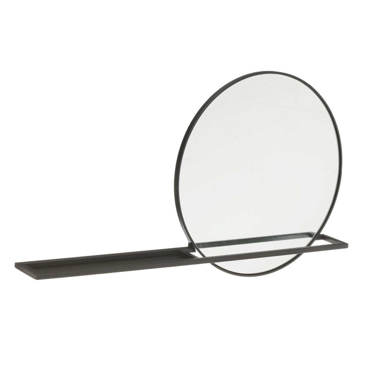 Wall Mirror 90 x 10 x 50 cm Black Glass Metal