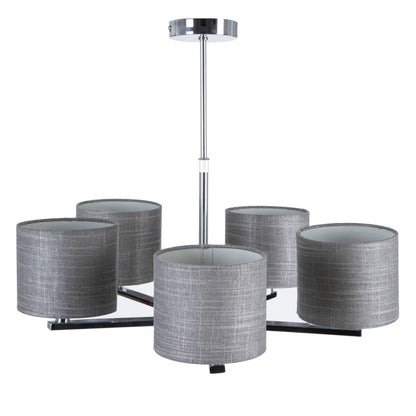 Ceiling Lamp Black Silver Linen Metal Iron 220-240 V 52 x 52 x 45 cm