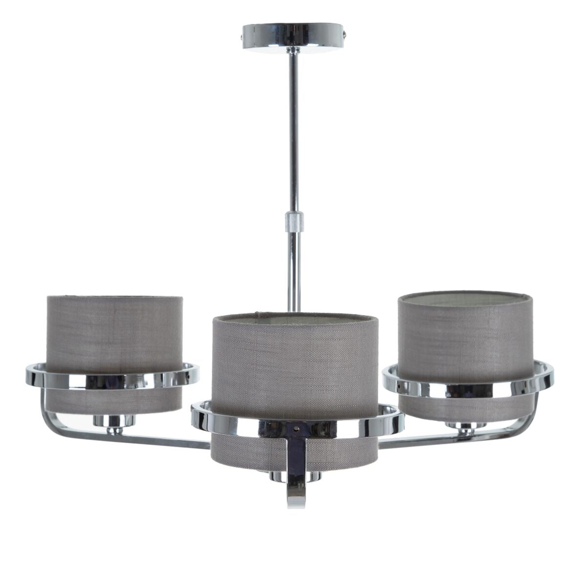 Silver Grey Linen Metal Iron Ceiling Lamp 220-240 V 52 x 50 x 44.5 cm