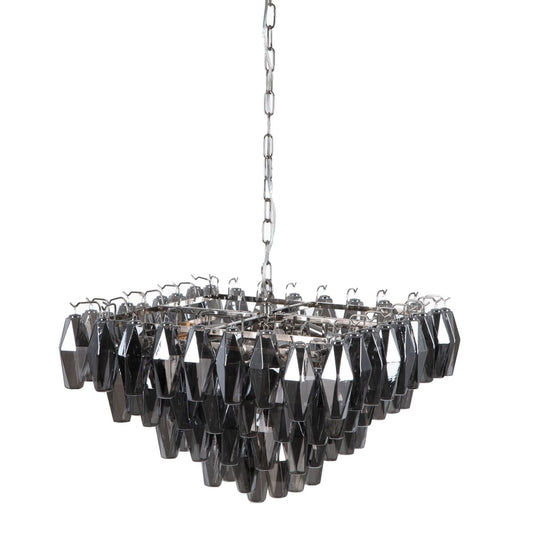 Ceiling Lamp 58 x 58 x 44 cm Crystal Metal Silver