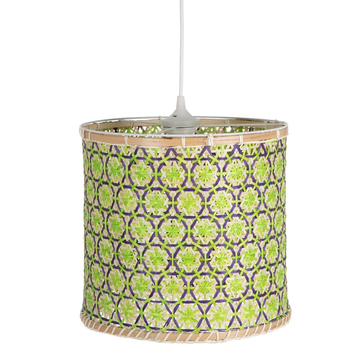 Ceiling Lamp 32 x 32 x 29 cm Natural Green Bamboo 220 V 40 W (3 Units)