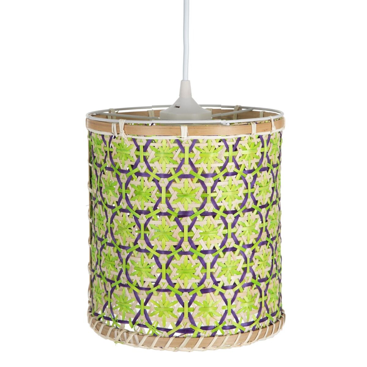 Ceiling Lamp 32 x 32 x 29 cm Natural Green Bamboo 220 V 40 W (3 Units)