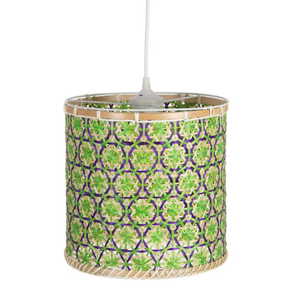 Ceiling Lamp 32 x 32 x 29 cm Natural Green Bamboo 220 V 40 W (3 Units)