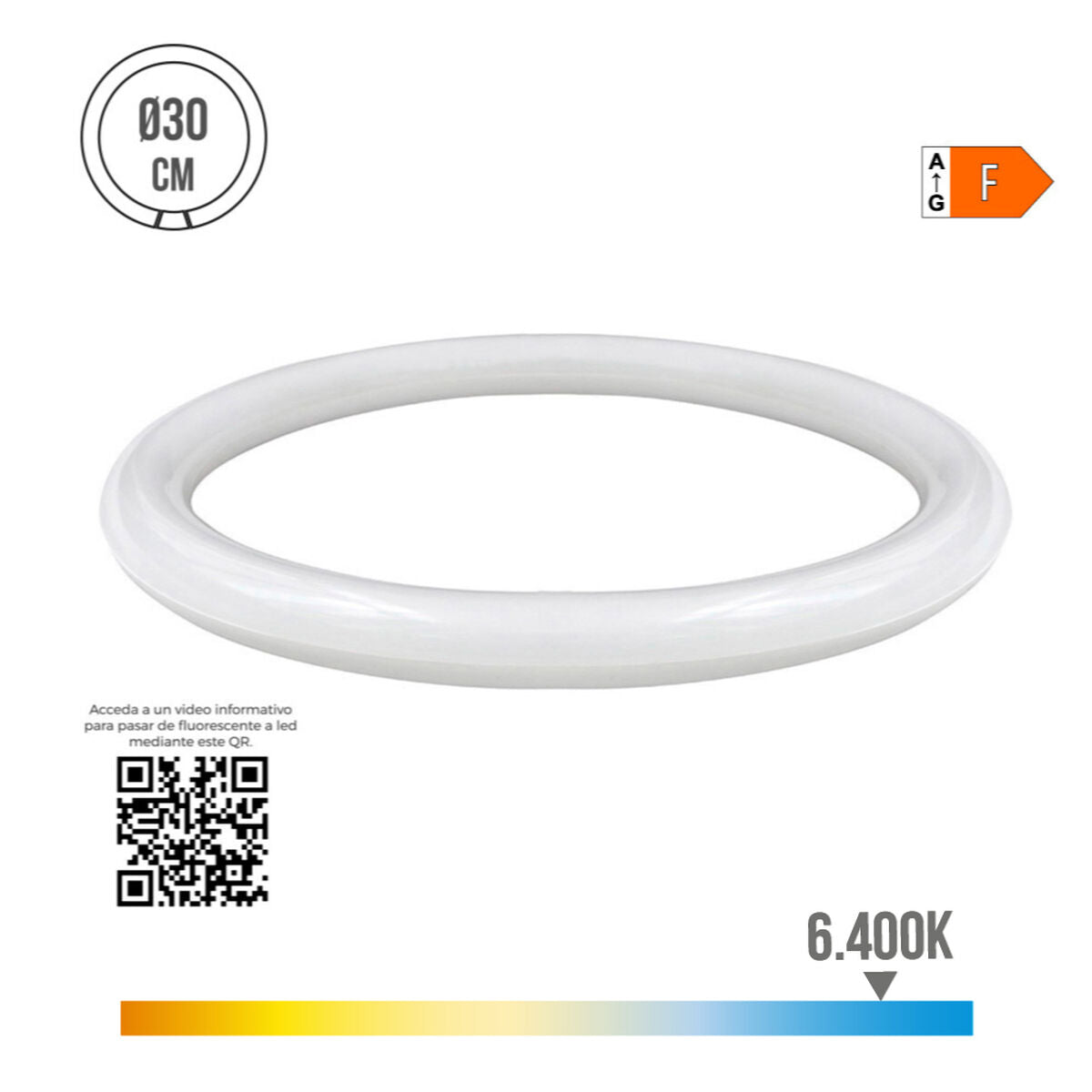 Tubo LED EDM Circular G10Q F 18 W 2100 Lm Ø 30 cm (6400 K)