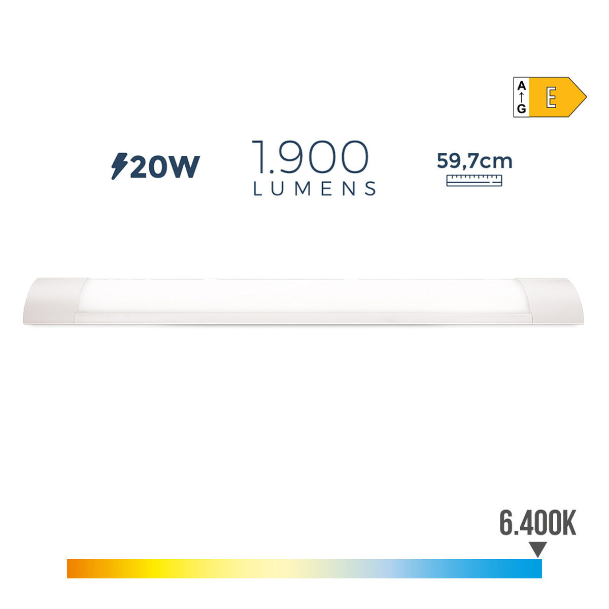 Tubo LED EDM Blanco A 20 W 1900 Lm (6400 K)