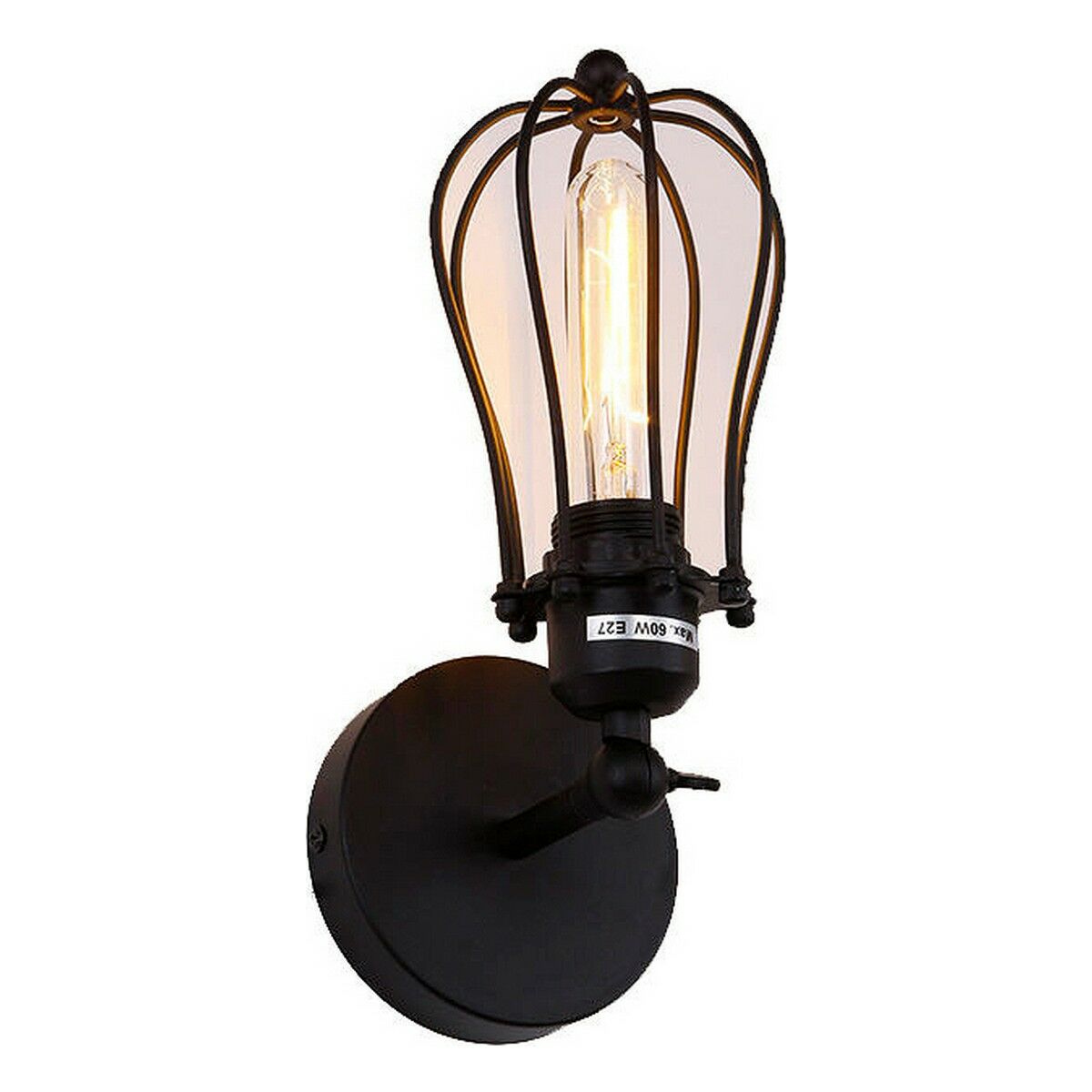 Vintage EDM Wall Light 11 x 16 x 32 cm Black Metal 220-240 V 60 W