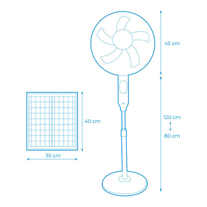 Ventilador de Pie EDM 33523 Blanco 25 W Solar