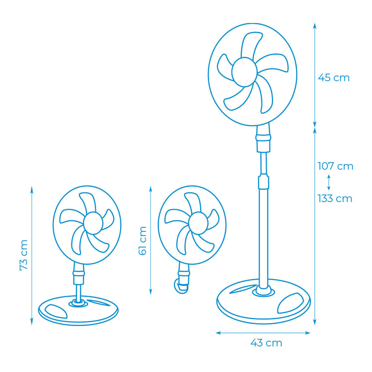 EDM 33530 White 45 W 3 in 1 Fan