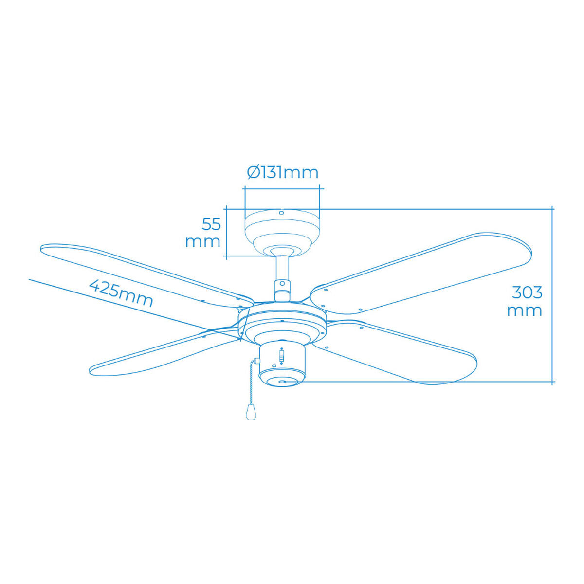 Ceiling Fan EDM 33802 Baltic White 50 W ø 102 cm