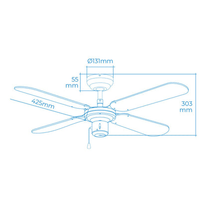 Ventilador de Techo EDM 33802 Báltico Blanco 50 W ø 102 cm