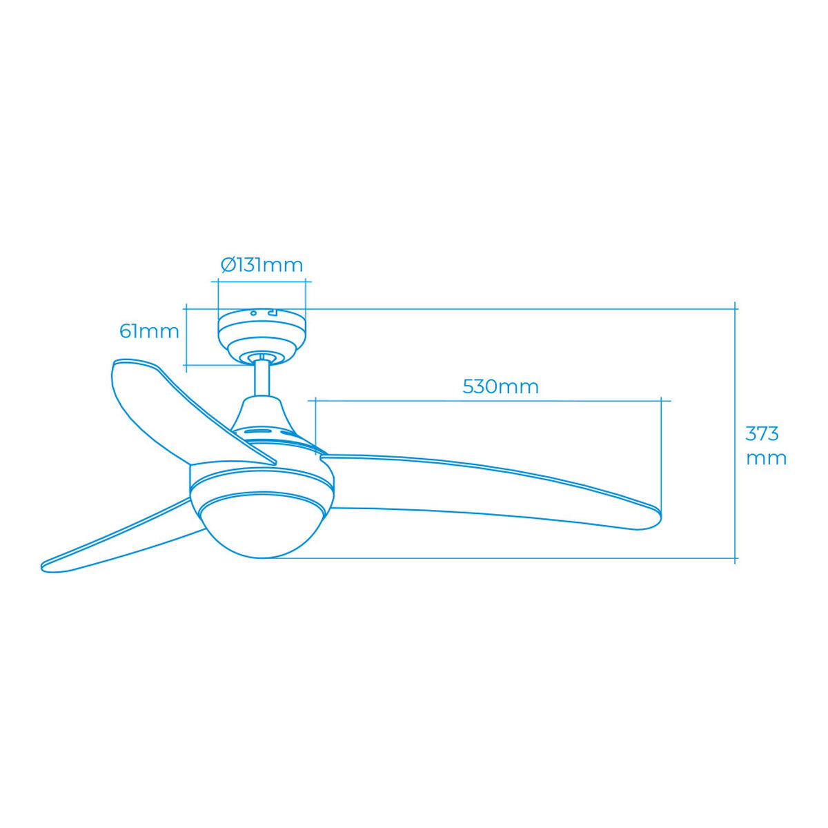 Ventilador de Techo con Luz EDM 33803 Egeo Blanco 60 W