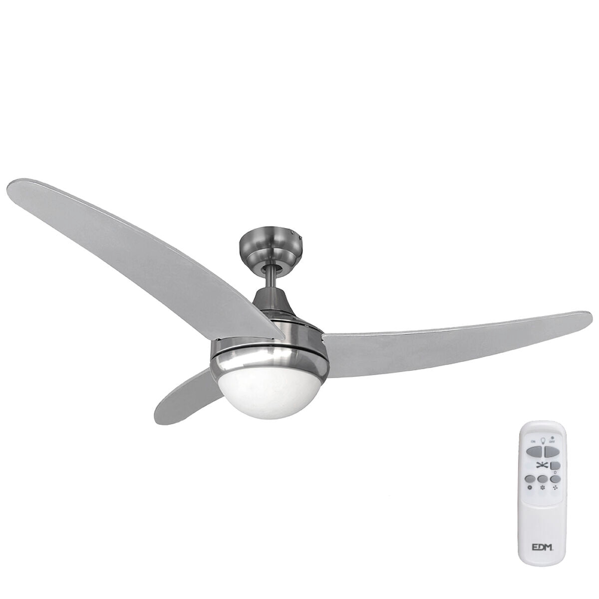 Ceiling Fan with Light EDM Egeo 60 W Chrome