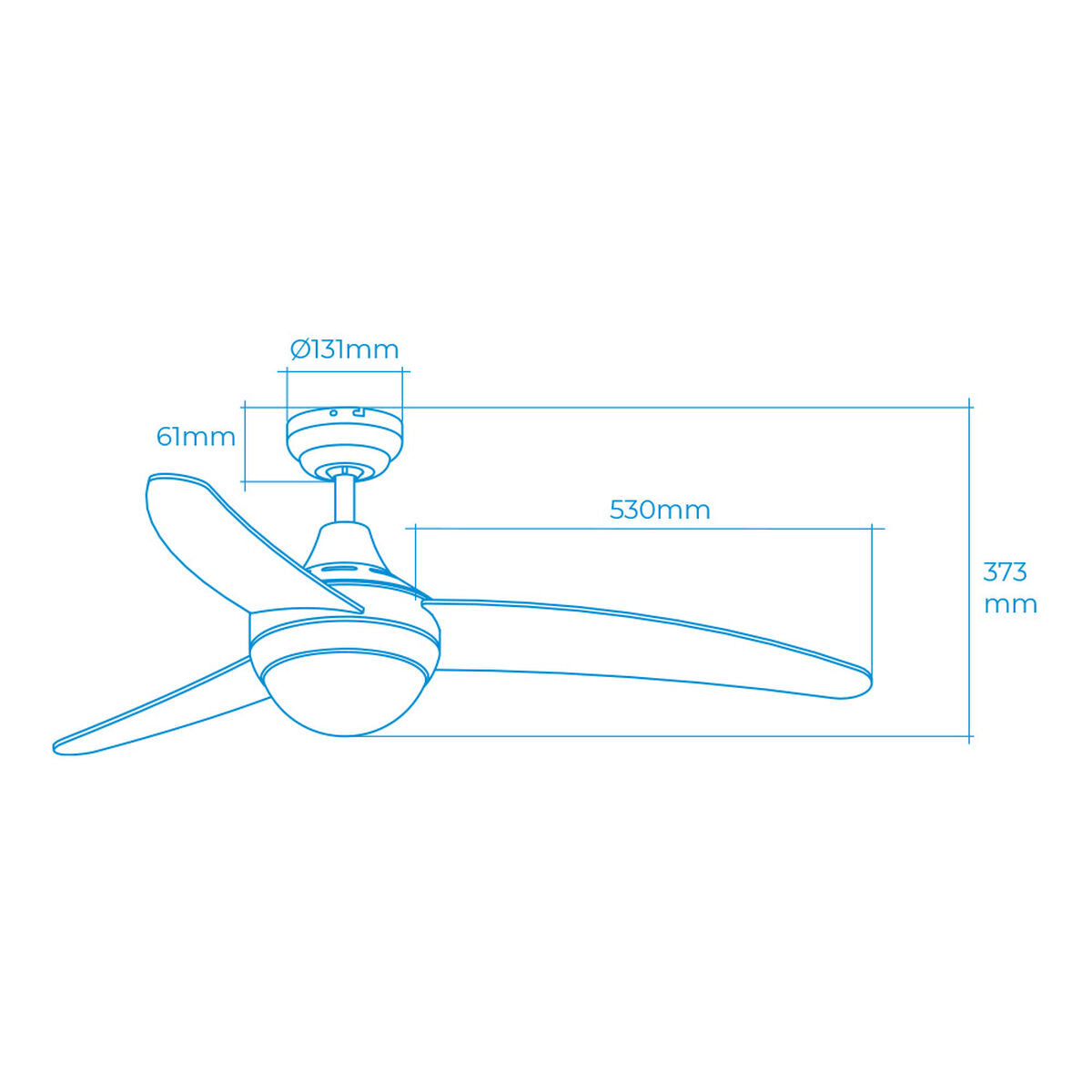 Ceiling Fan with Light EDM Egeo 60 W Chrome