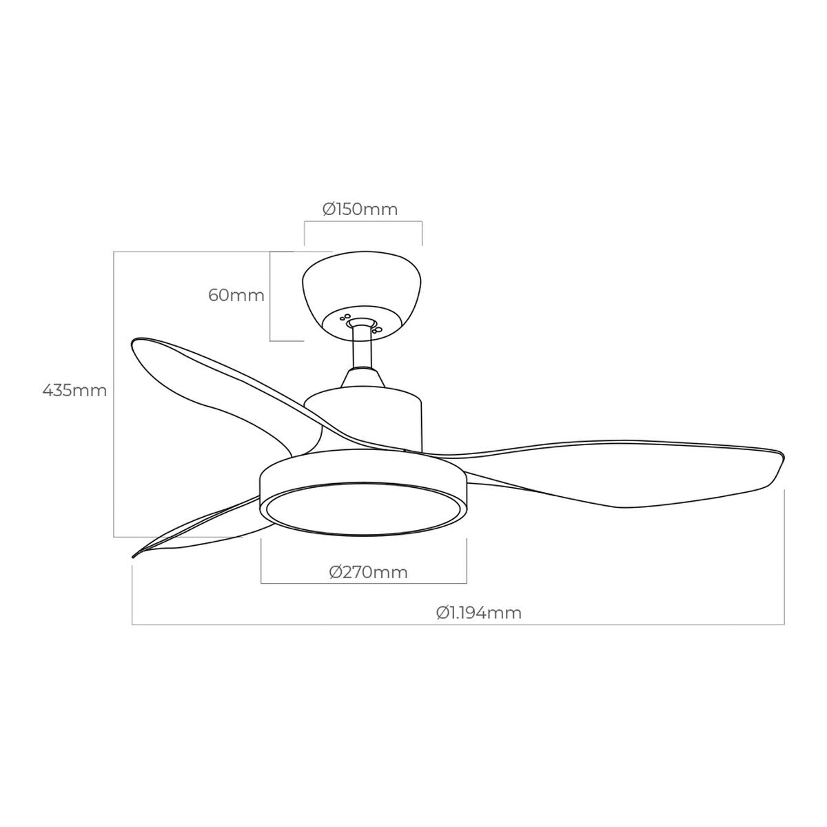 Ventilador de Techo con Luz EDM 33817 Arctic Blanco 24 W 38 W 2160 Lm